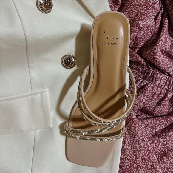 Women's Blakely Rhinestone Mule Heels - A
New Day™ Light Beige new - Picture 5 of 8
